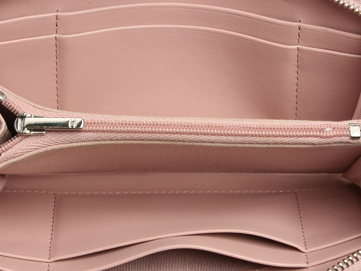 Chanel Medium Nude Pink Quilted Caviar Classic Zip Wallet - Image 8