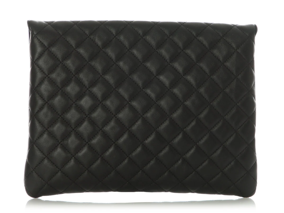 Chanel Black Quilted Lambskin Loafers with Pouch - Image 11