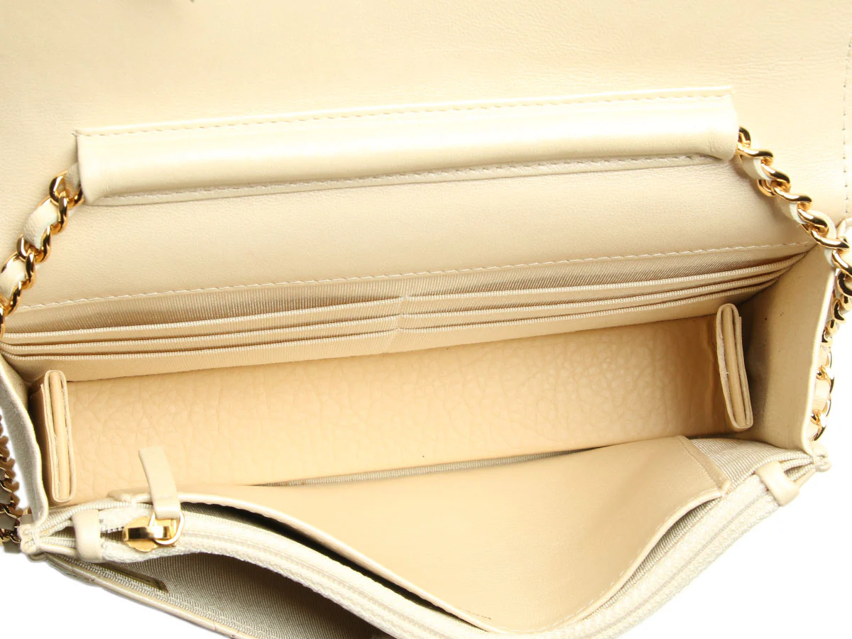 Chanel Beige Quilted Lambskin Wallet on Chain WOC - Image 9