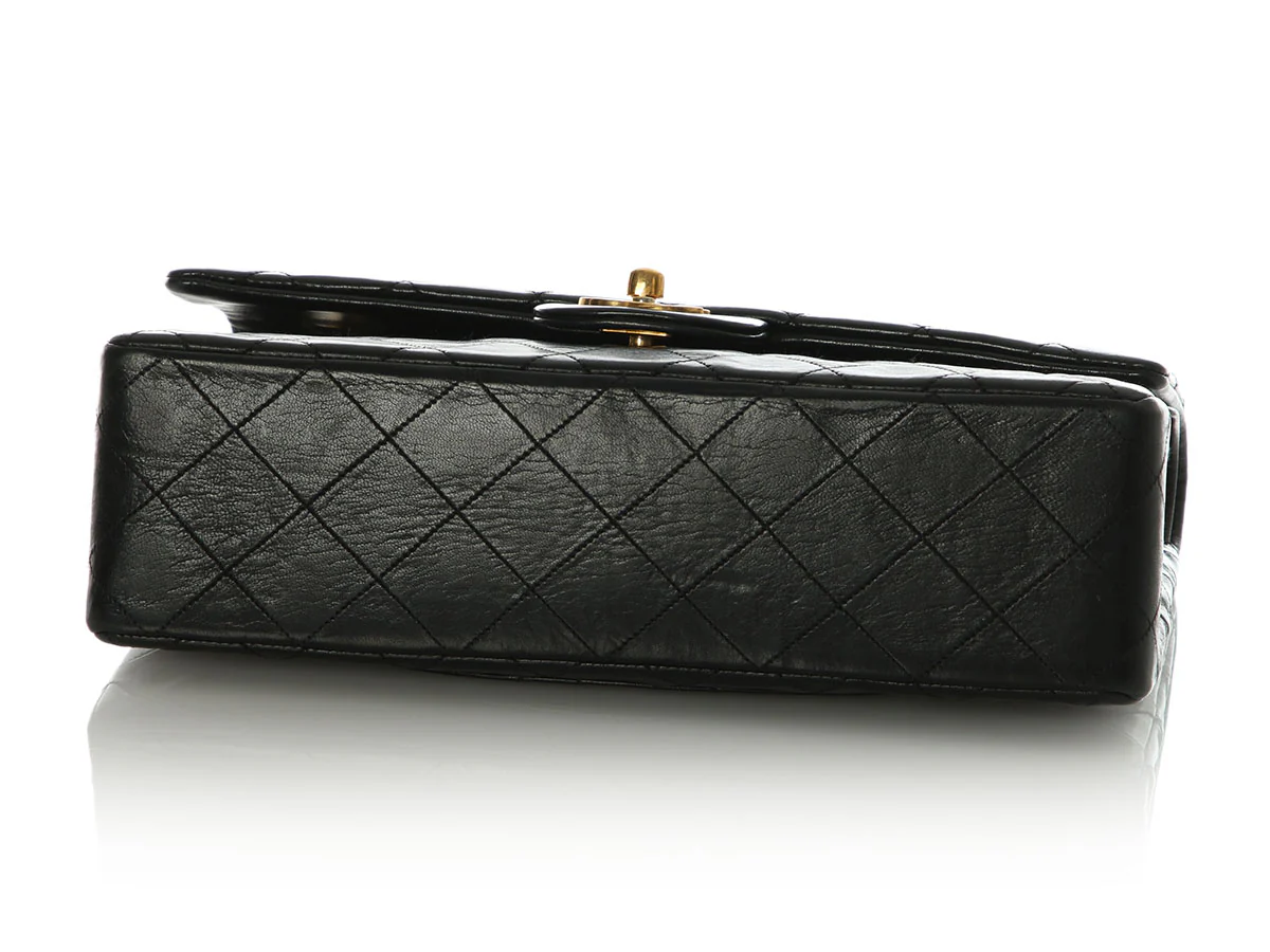 Chanel Vintage Medium Black Quilted Lambskin Classic Double Flap - Image 6