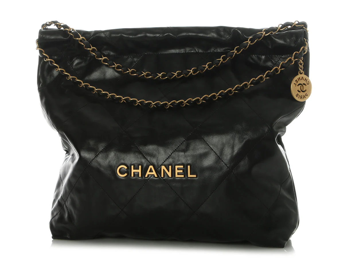 Chanel Black Quilted Shiny Calfskin 22 - Image 3