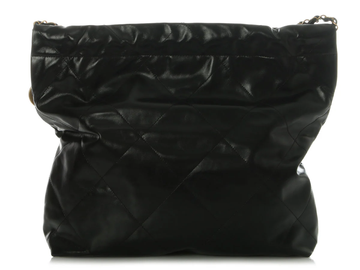 Chanel Black Quilted Shiny Calfskin 22 - Image 5