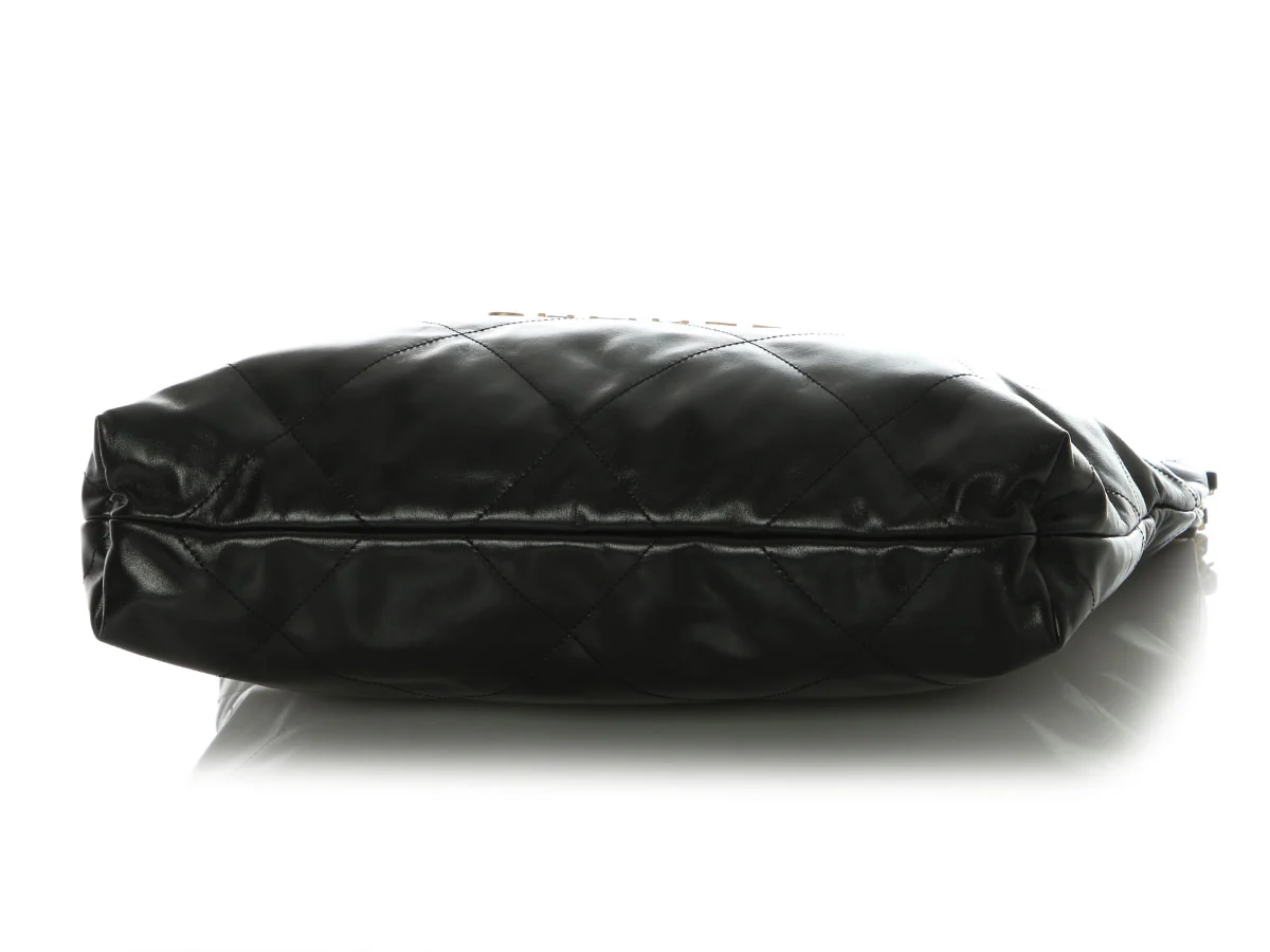 Chanel Black Quilted Shiny Calfskin 22 - Image 7