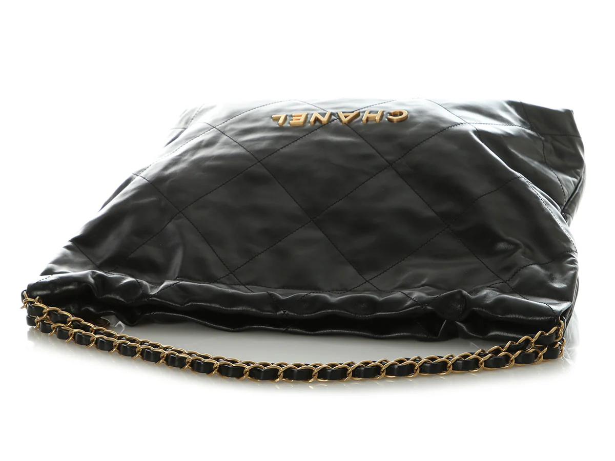 Chanel Black Quilted Shiny Calfskin 22 - Image 8