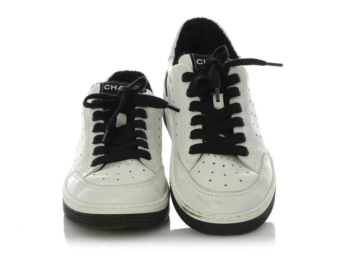 Chanel Black and White Sneakers - Image 2