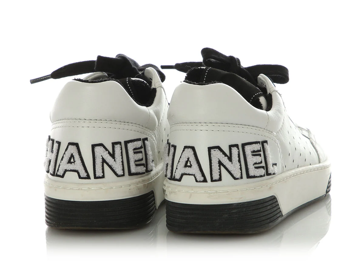 Chanel Black and White Sneakers - Image 4