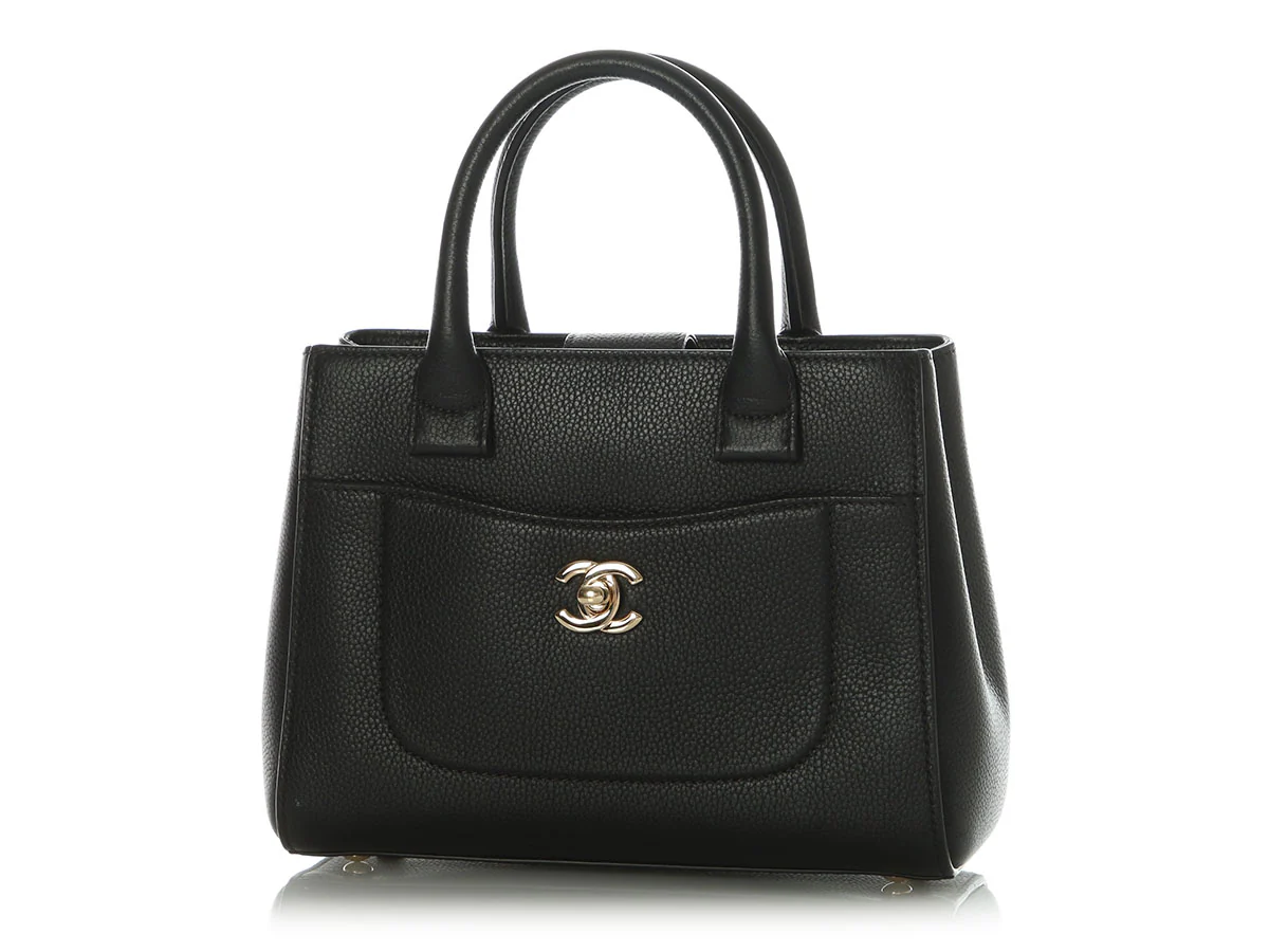 Chanel Small Black Caviar Top Handle Bag - Image 2