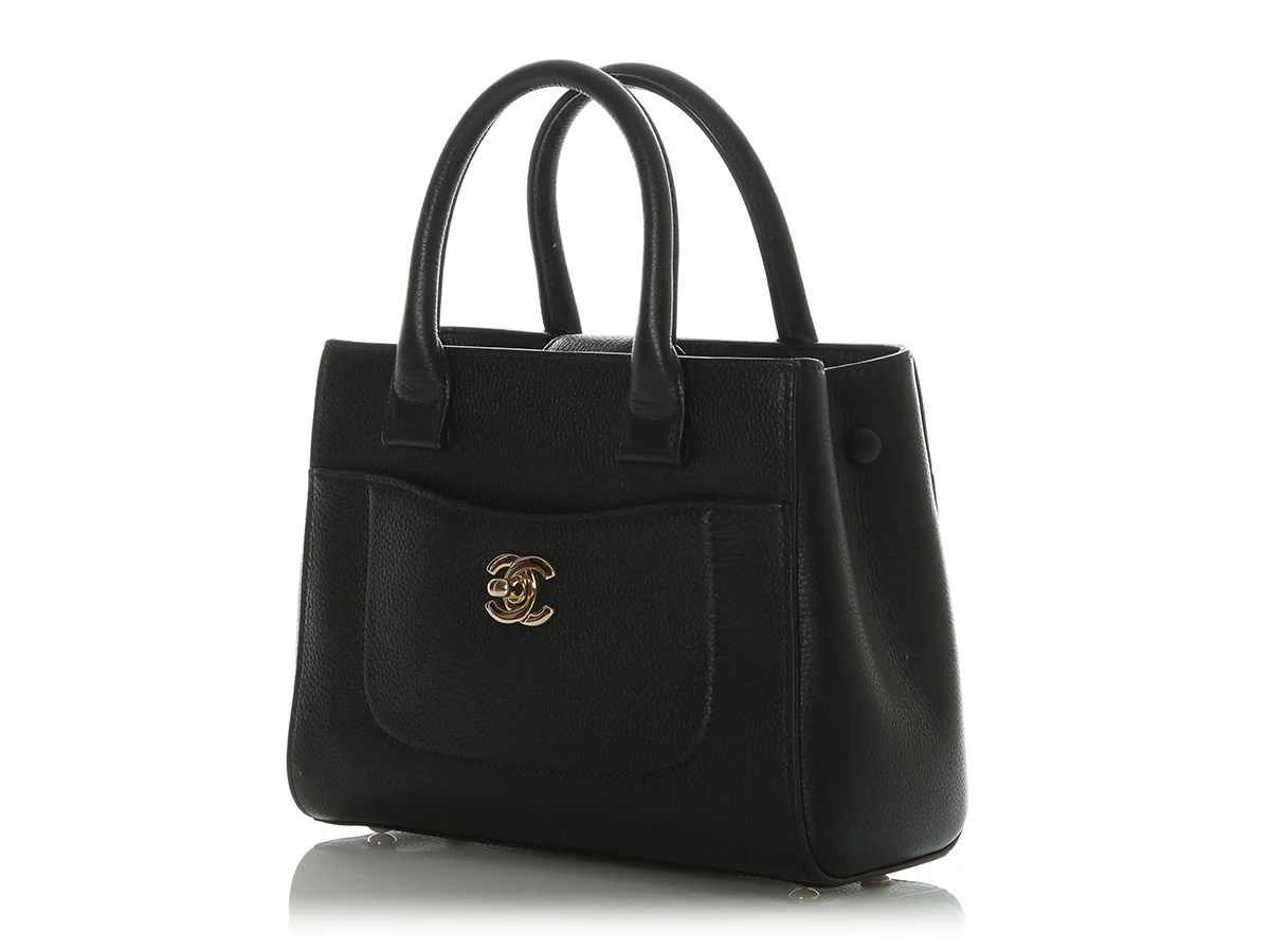 Chanel Small Black Caviar Top Handle Bag - Image 3