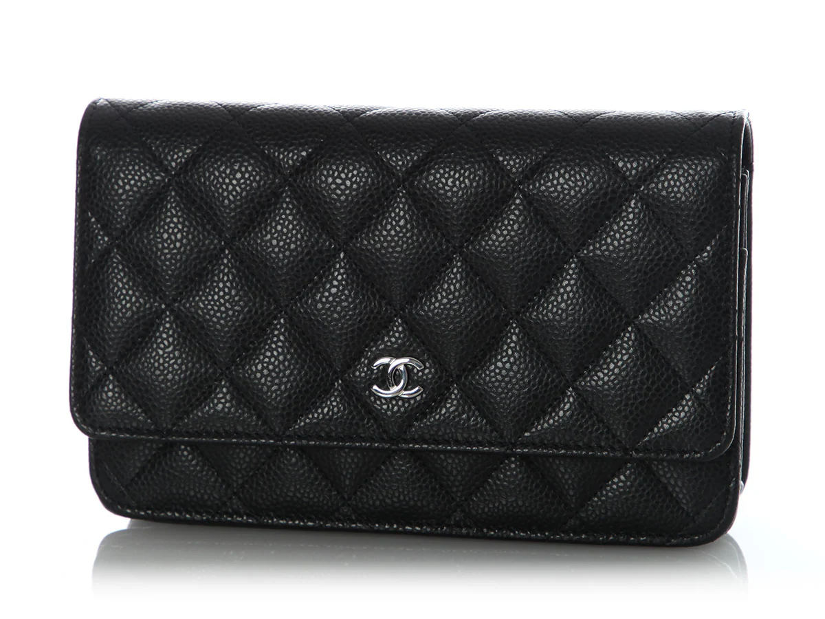 Chanel Black Quilted Caviar Wallet on Chain WOC - Image 3