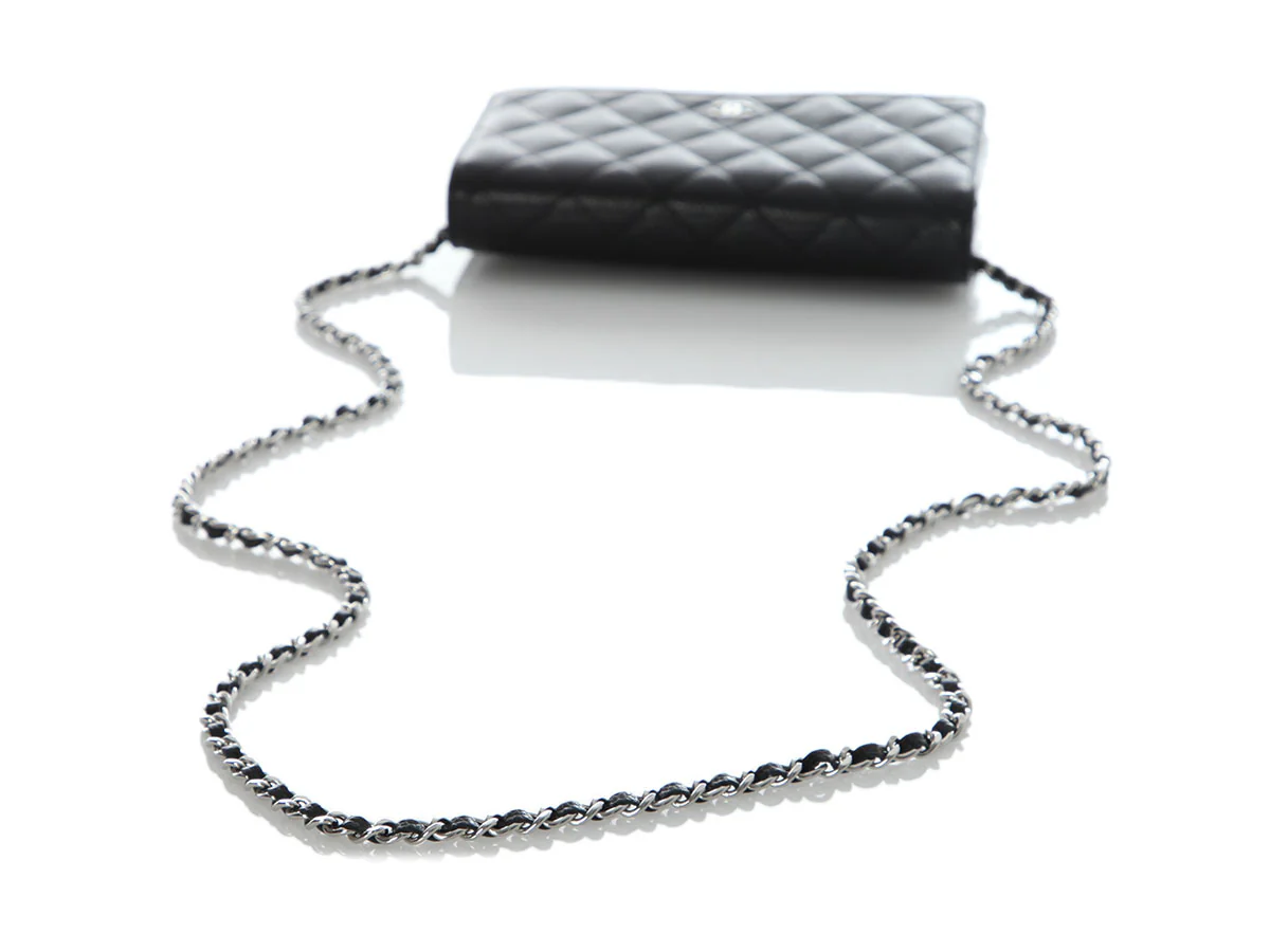 Chanel Black Quilted Caviar Wallet on Chain WOC - Image 8