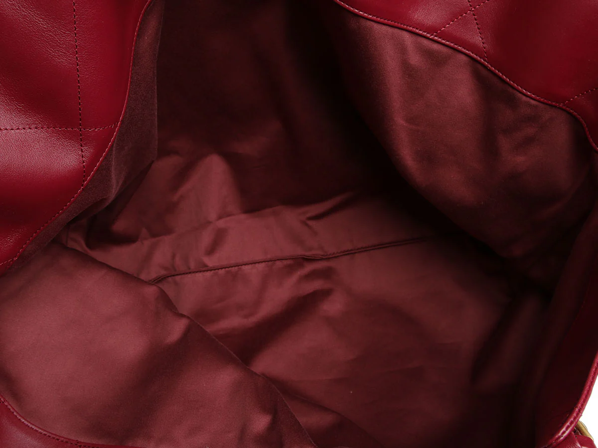 Chanel Maxi Burgundy Quilted Calfskin Shopping Bag - Image 9