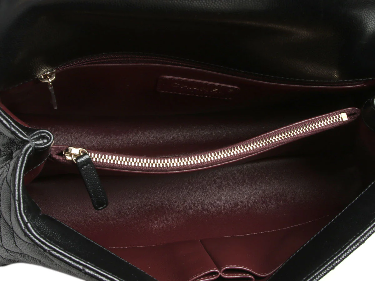 Chanel Small Black Quilted Caviar Coco Handle - Image 9