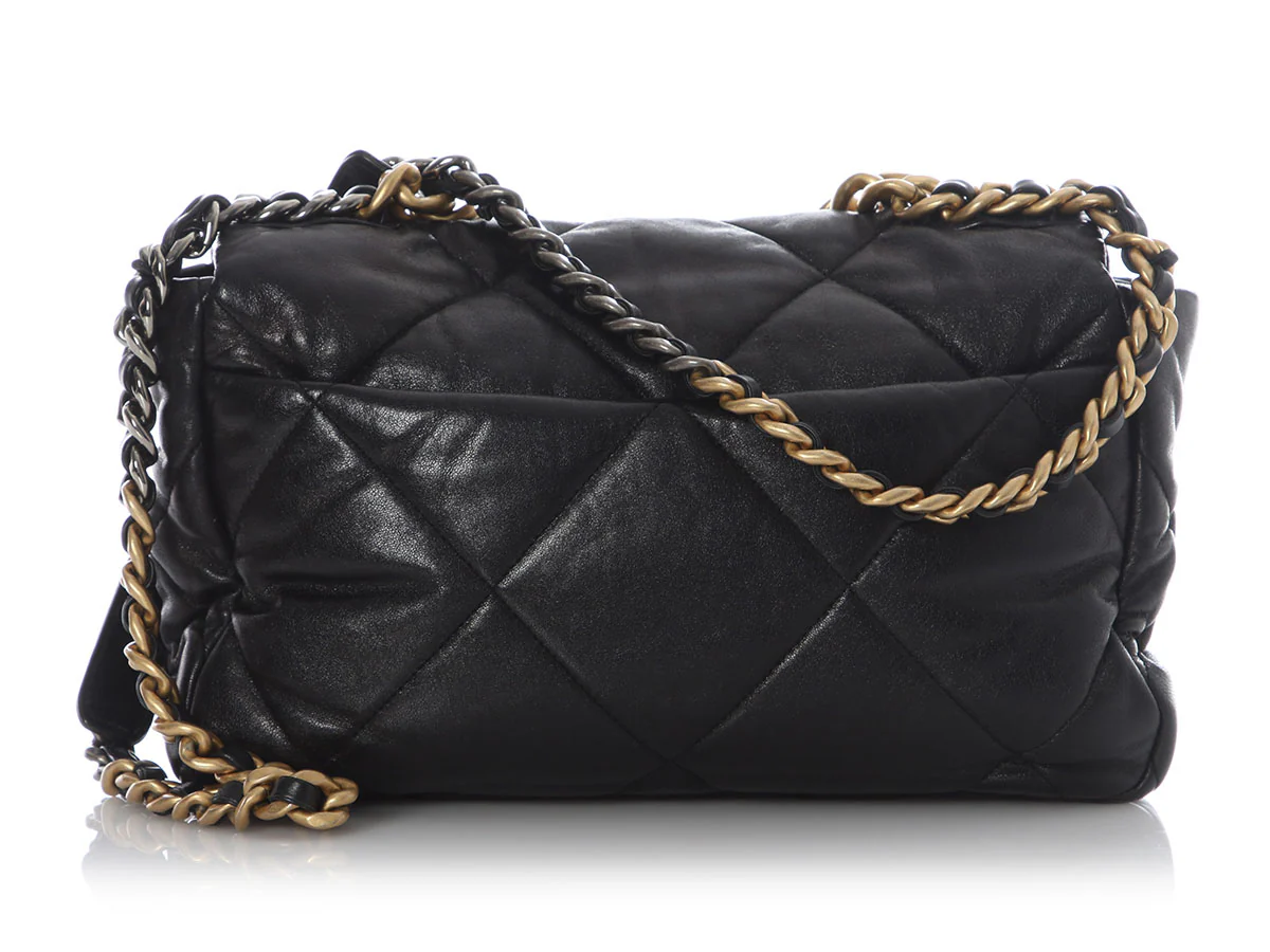 Chanel Medium Black Quilted Lambskin 19 Flap - Image 4