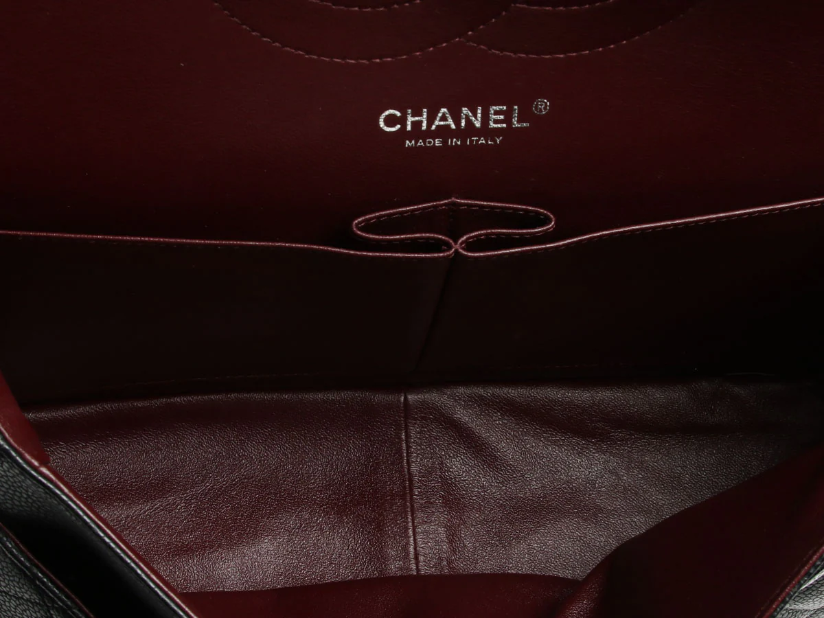 Chanel Jumbo Black Quilted Caviar Classic Double Flap - Image 9