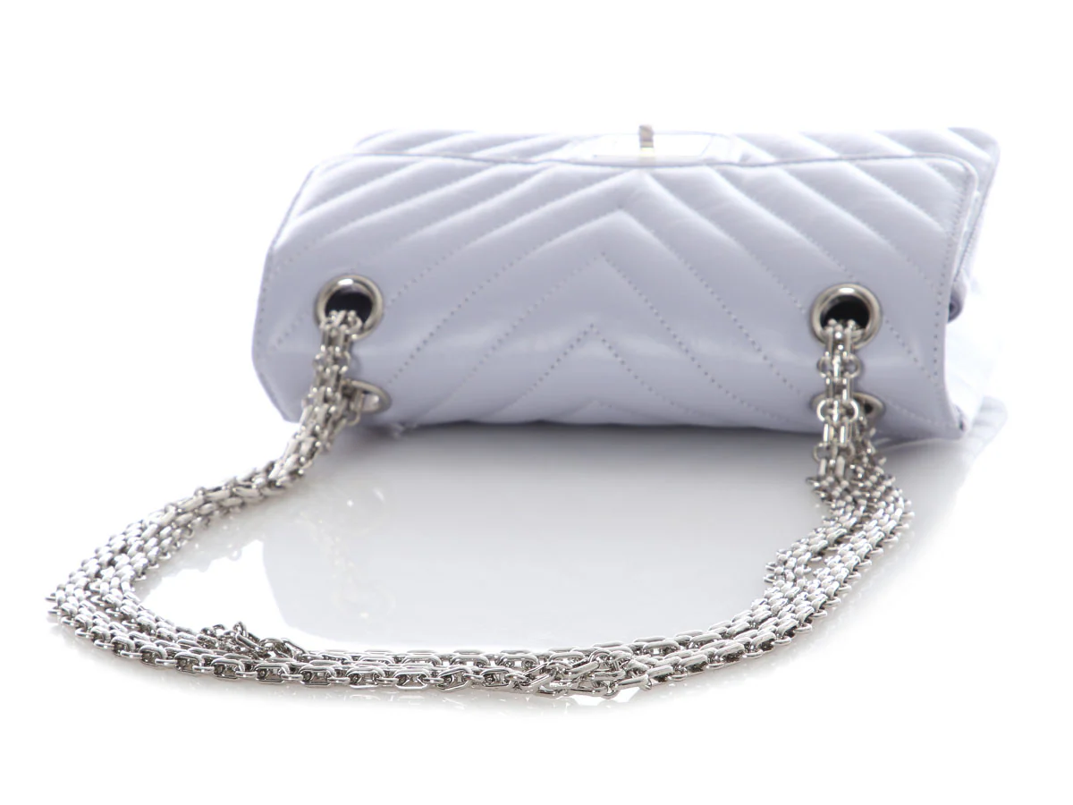 Chanel Mini Lilac Chevron-Quilted Aged Calfskin Reissue - Image 8