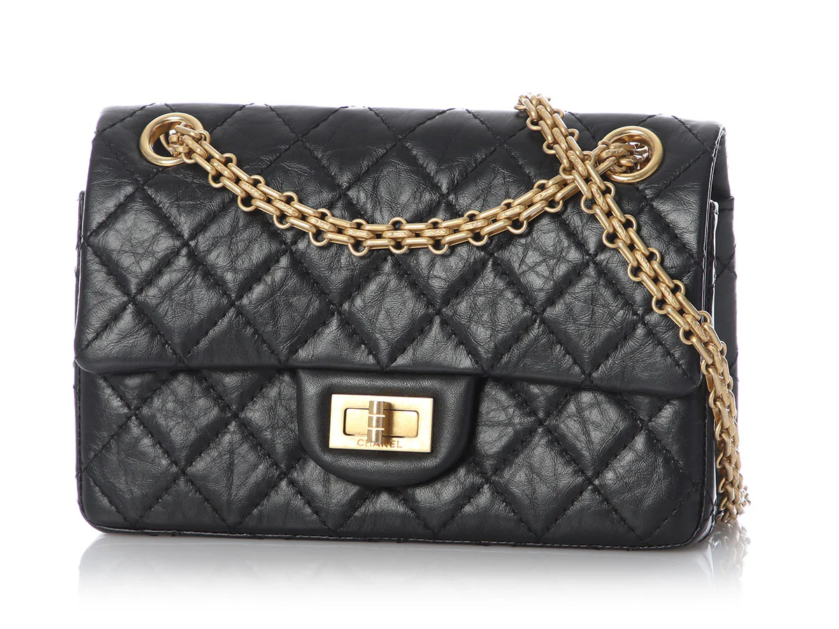 Chanel Mini Black Quilted Aged Calfskin Reissue - Image 2