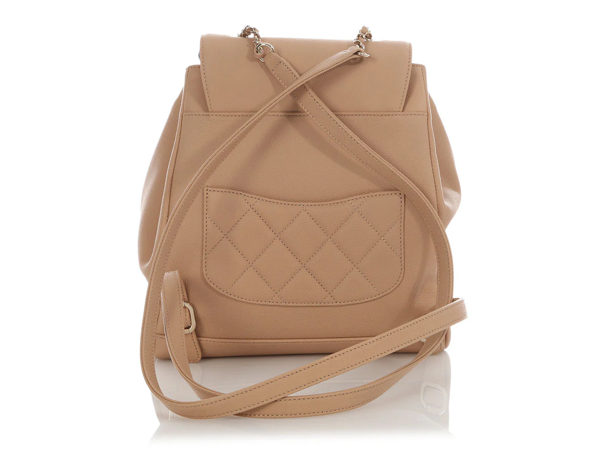 Chanel Beige Caviar Affinity Backpack - Image 5