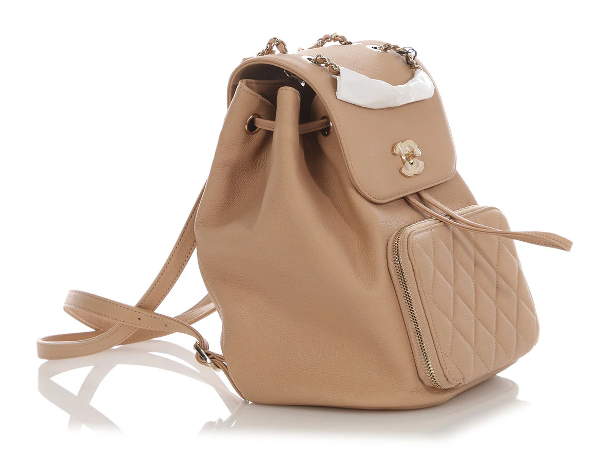 Chanel Beige Caviar Affinity Backpack - Image 6
