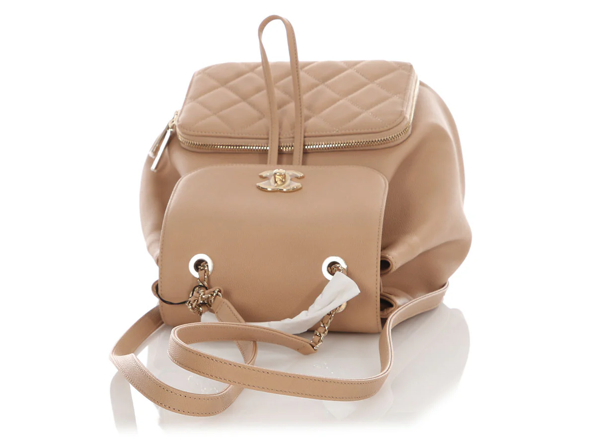 Chanel Beige Caviar Affinity Backpack - Image 8