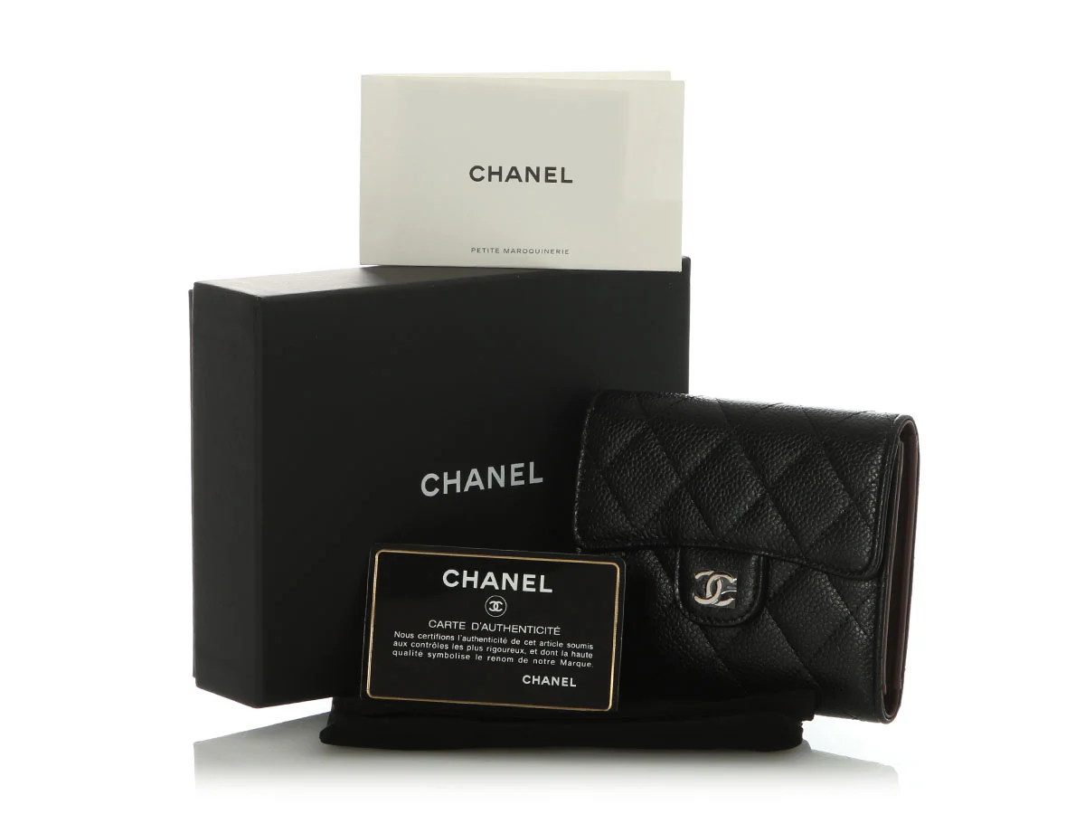 Chanel Black Quilted Caviar Classic Wallet - Image 2