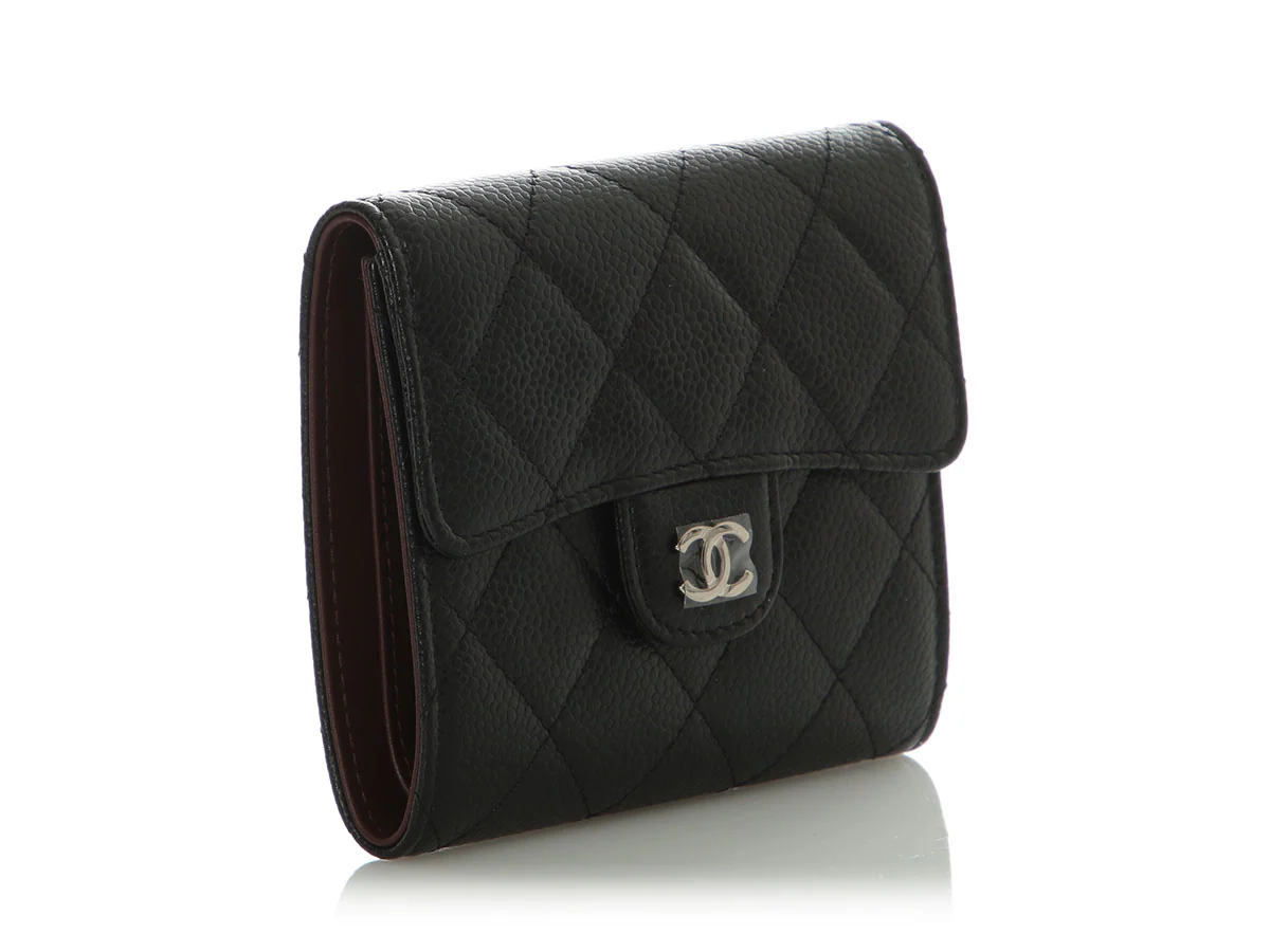 Chanel Black Quilted Caviar Classic Wallet - Image 5