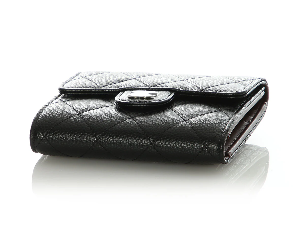 Chanel Black Quilted Caviar Classic Wallet - Image 6