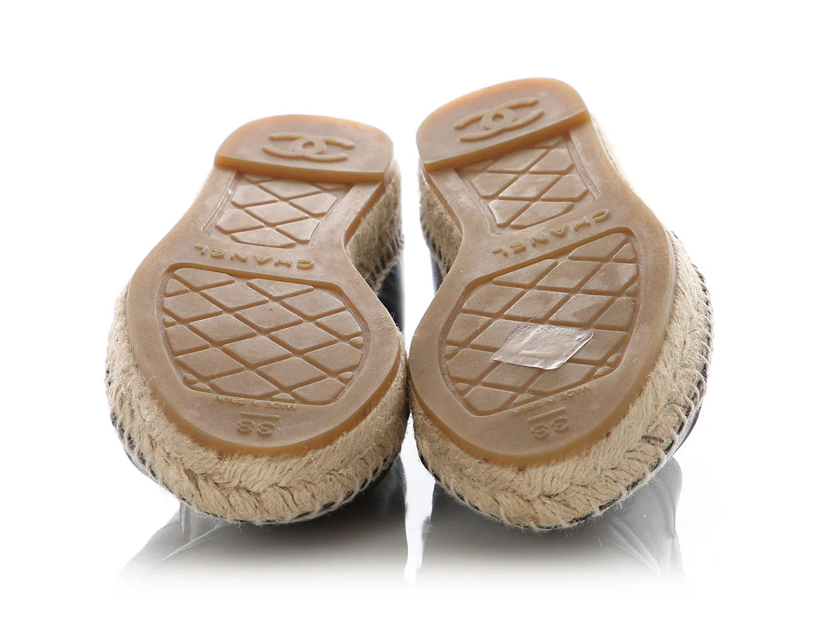 Chanel Black Lambskin Espadrilles - Image 6