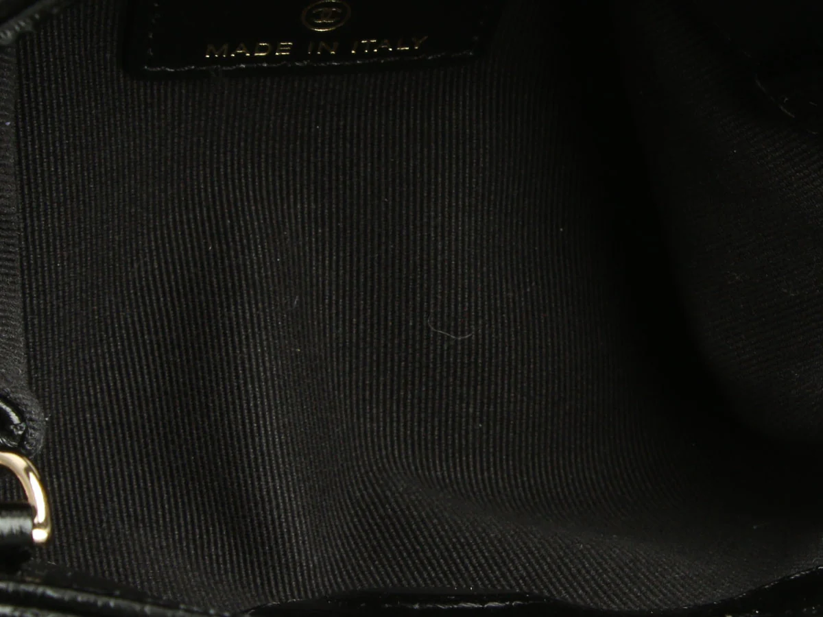 Chanel Black Part-Quilted Shiny Calfskin Nano Bag - Image 9