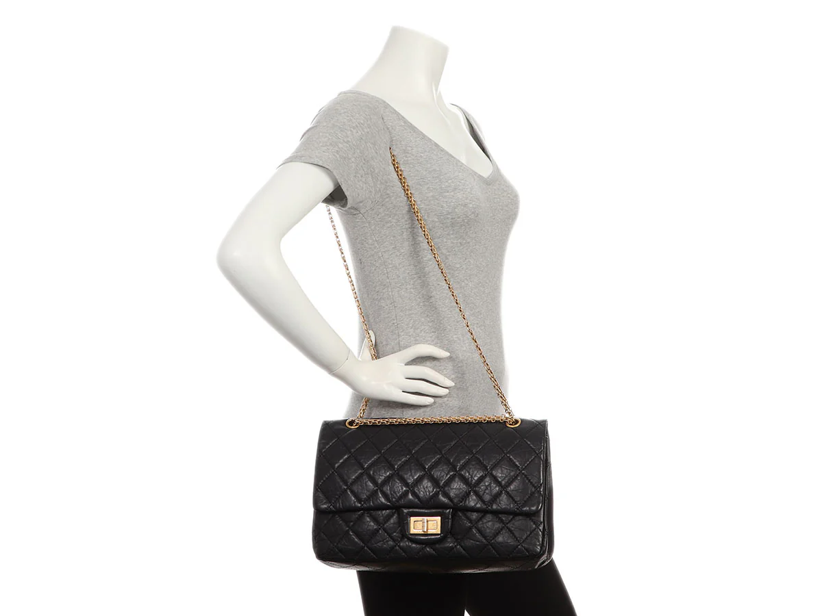 Chanel Black Quilted Aged Calfskin 2.55 Reissue 227 - Image 10