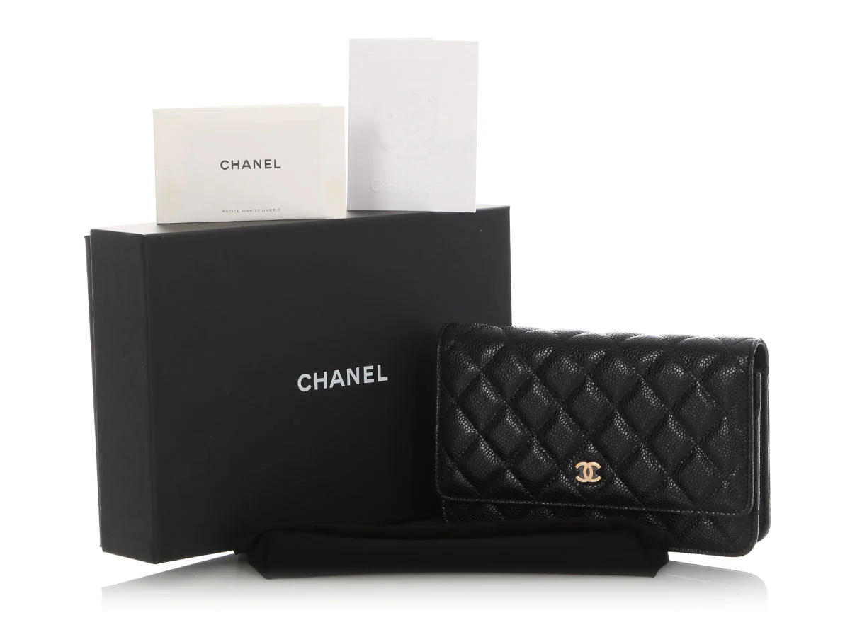 Chanel Black Quilted Caviar Wallet on Chain WOC - Image 2