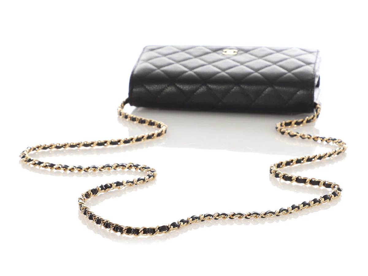Chanel Black Quilted Caviar Wallet On Chain WOC - Image 8