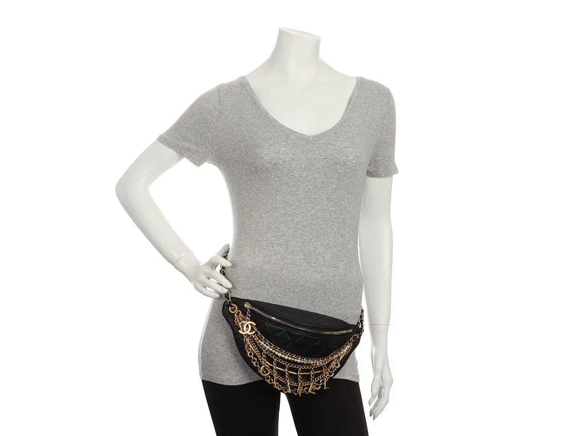 Chanel Black Quilted Lambskin Paris-New York All About Chains Bumbag - Image 10