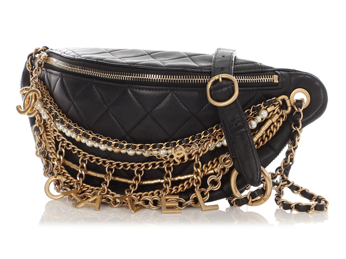 Chanel Black Quilted Lambskin Paris-New York All About Chains Bumbag - Image 3