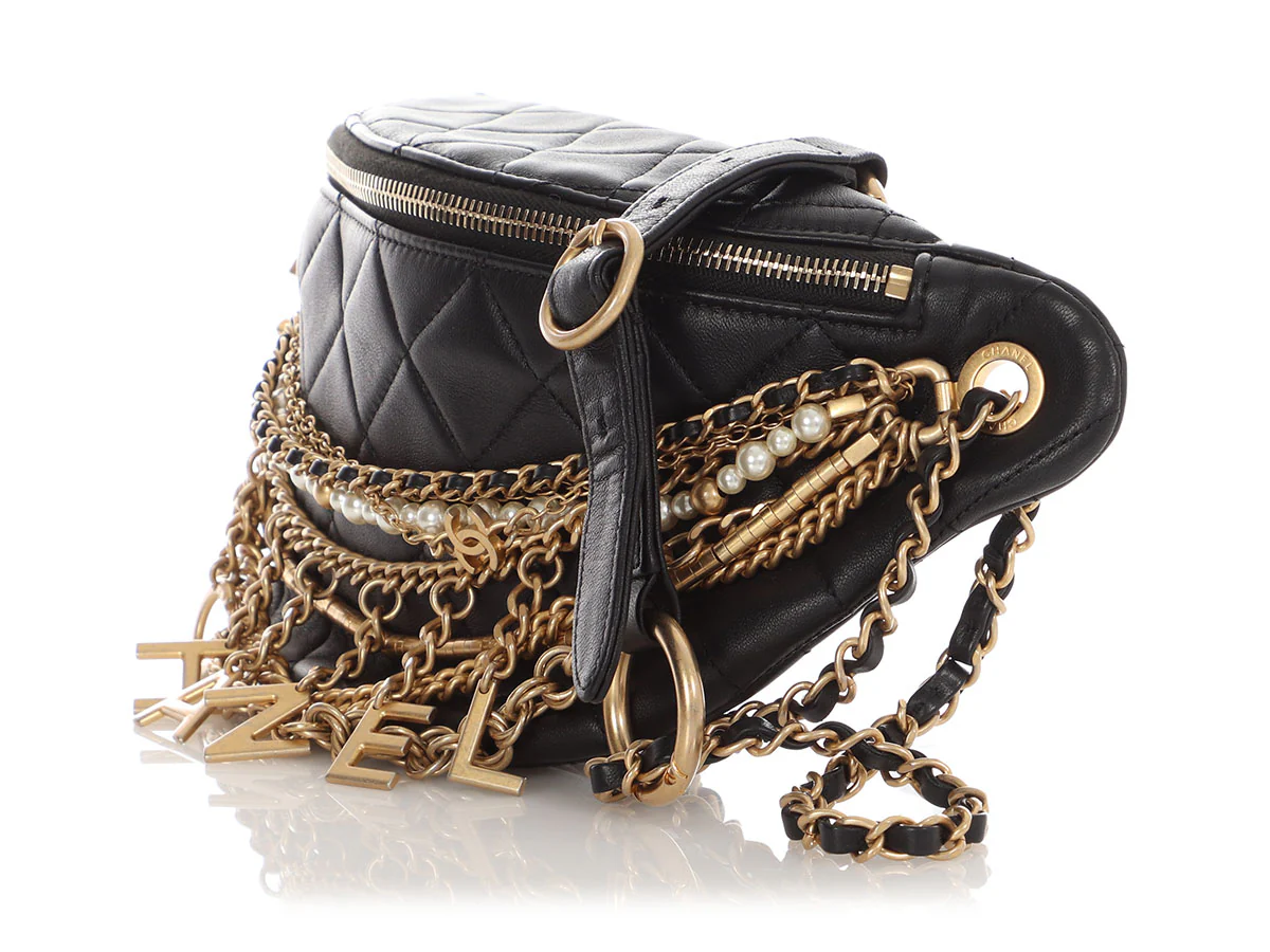 Chanel Black Quilted Lambskin Paris-New York All About Chains Bumbag - Image 4