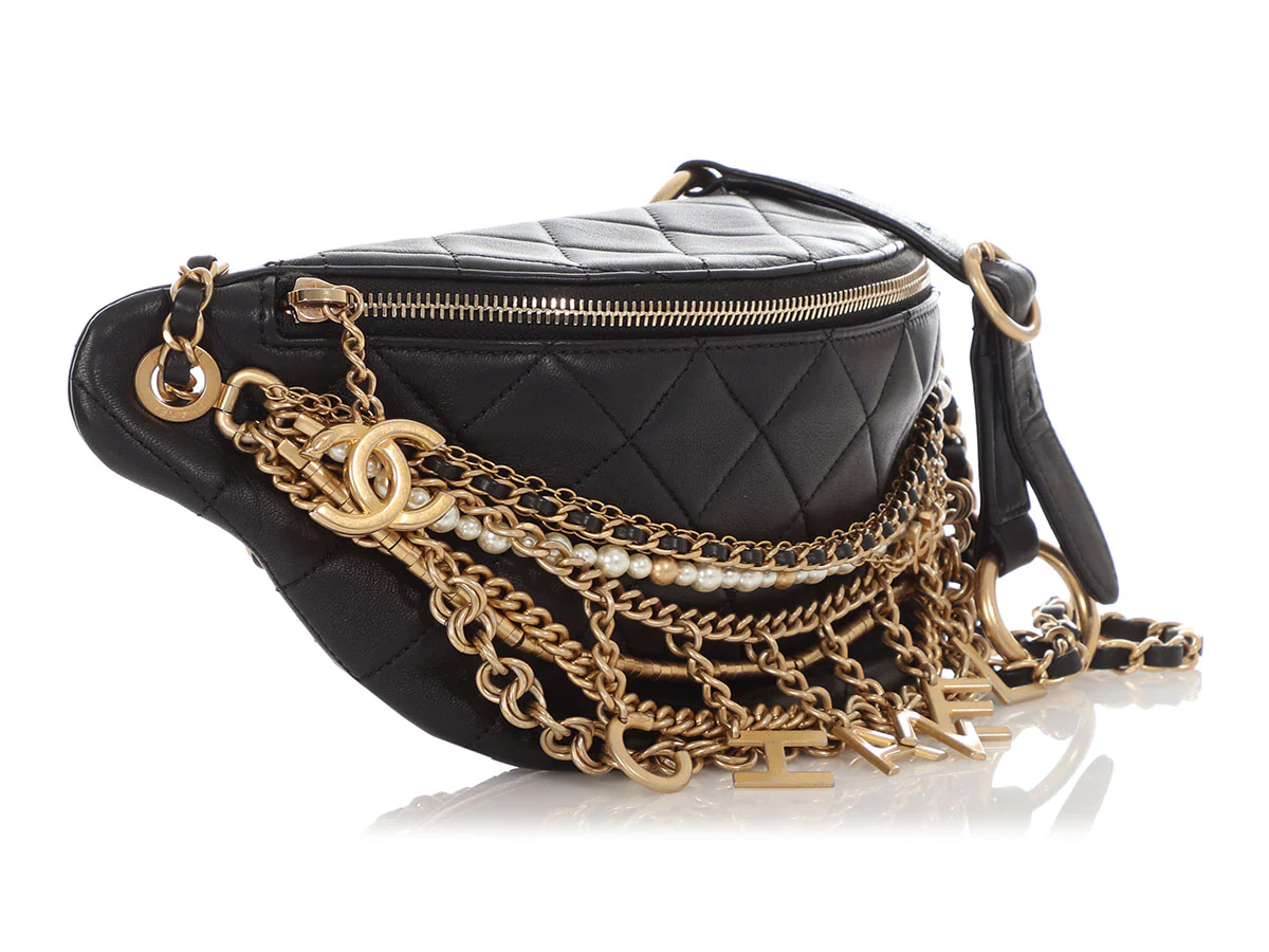 Chanel Black Quilted Lambskin Paris-New York All About Chains Bumbag - Image 6