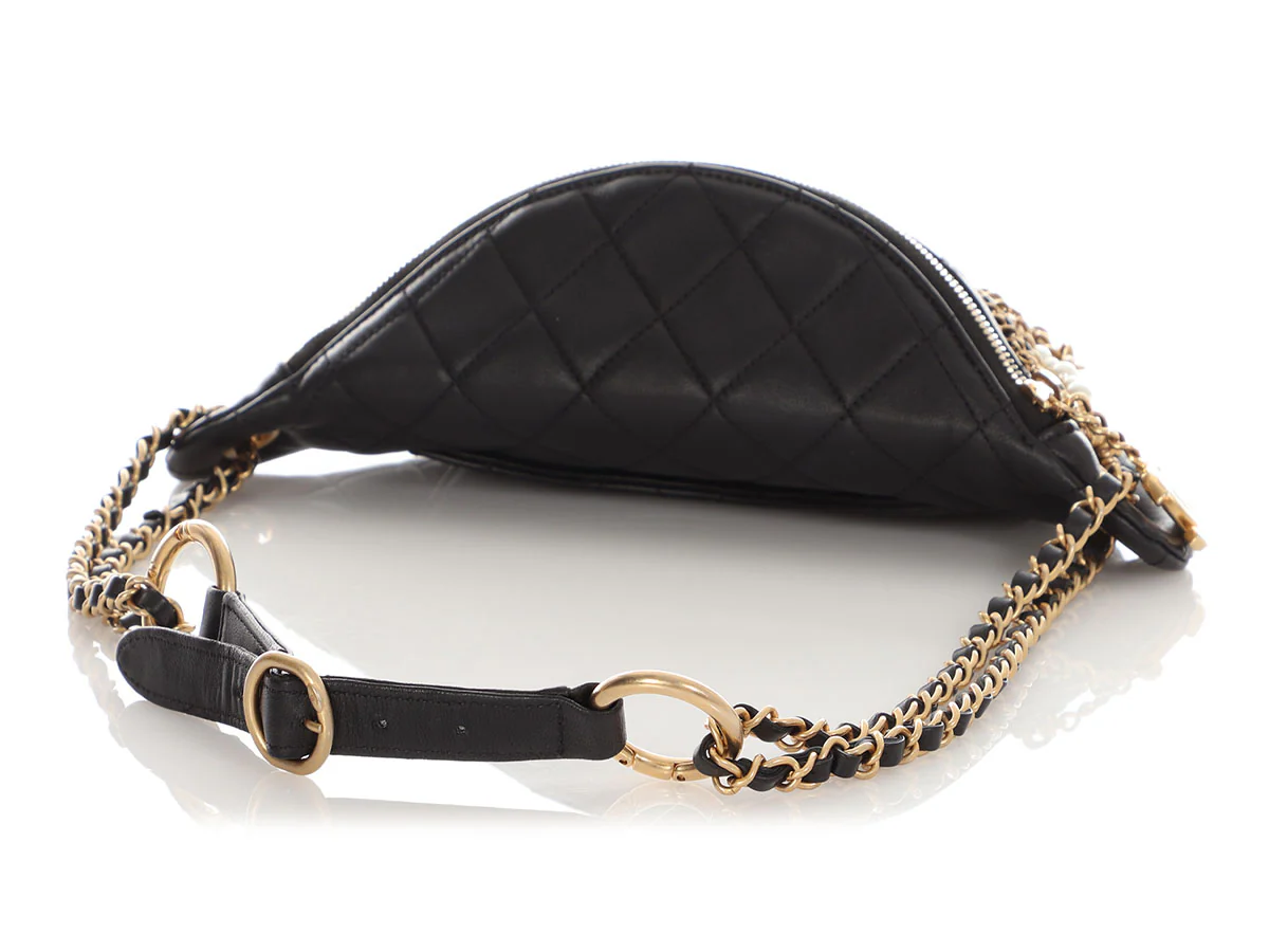 Chanel Black Quilted Lambskin Paris-New York All About Chains Bumbag - Image 7