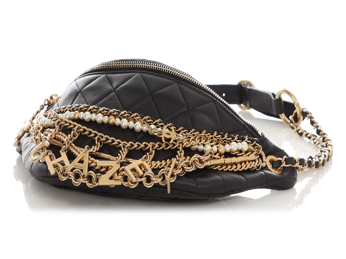 Chanel Black Quilted Lambskin Paris-New York All About Chains Bumbag - Image 8