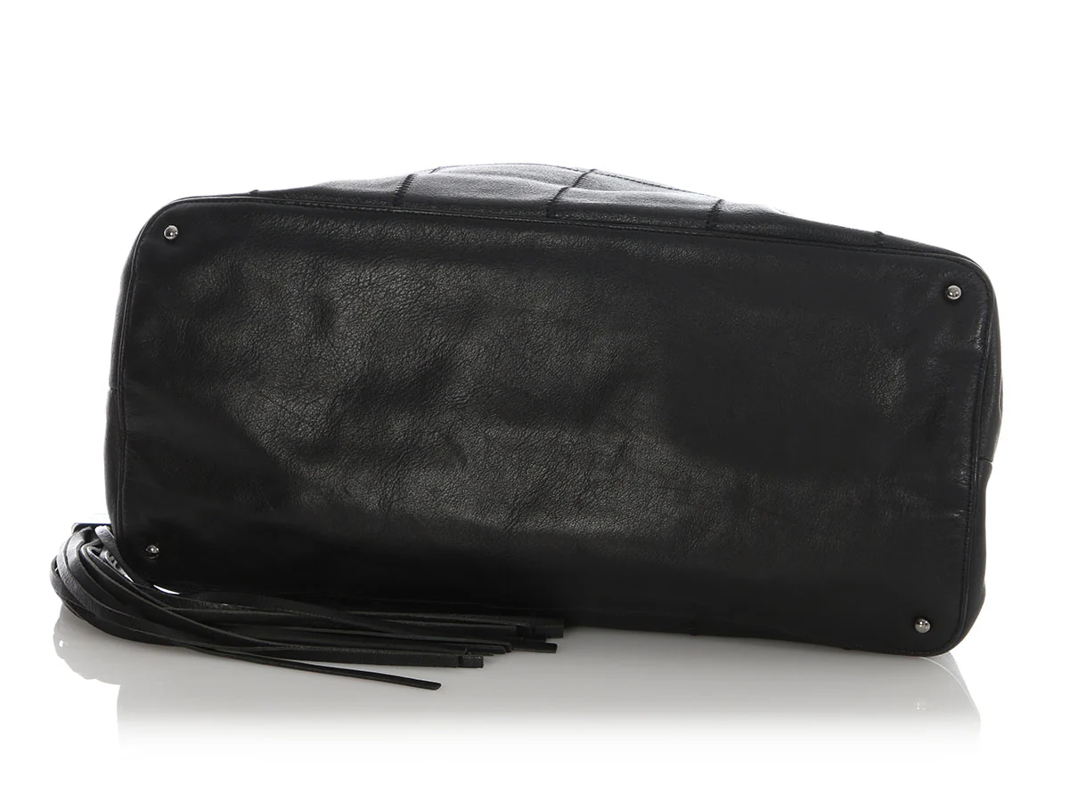 Chanel Chocolate Bar Black Hobo Bag - Image 6