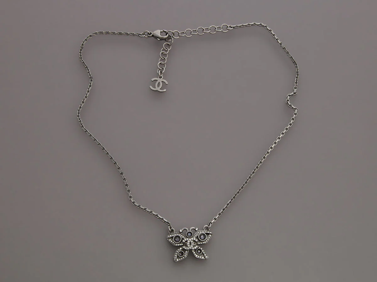 Chanel Crystal Butterfly Necklace - Image 2