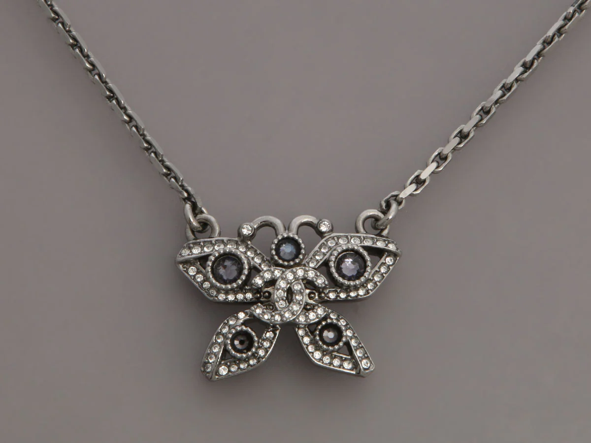 Chanel Crystal Butterfly Necklace - Image 3
