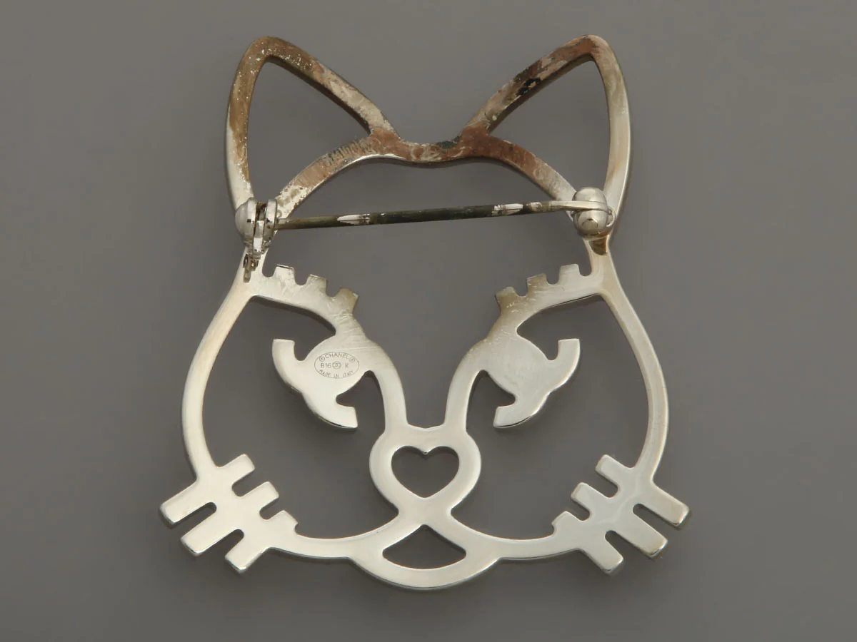 Chanel Crystal Cat Pin - Image 3