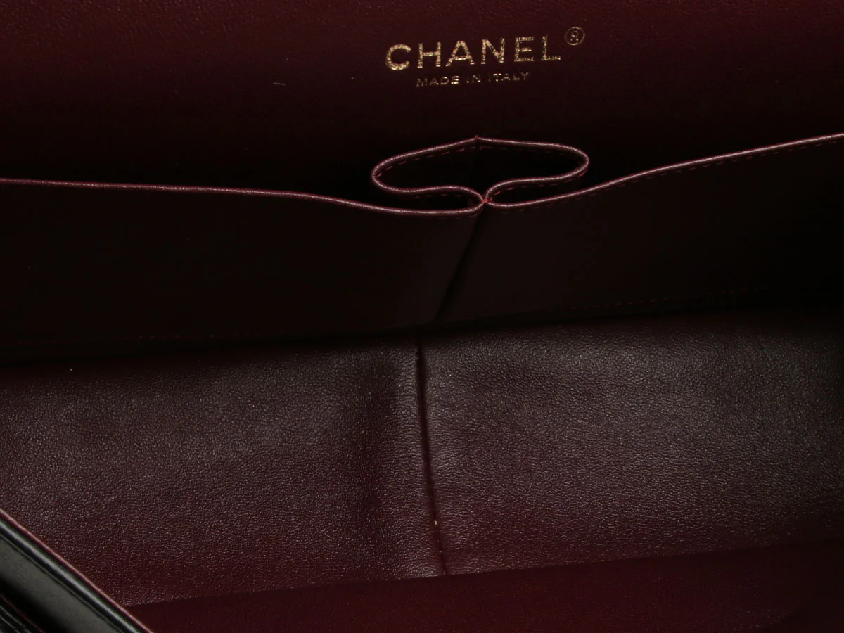 Chanel Jumbo Black Quilted Lambskin Classic Double Flap - Image 10