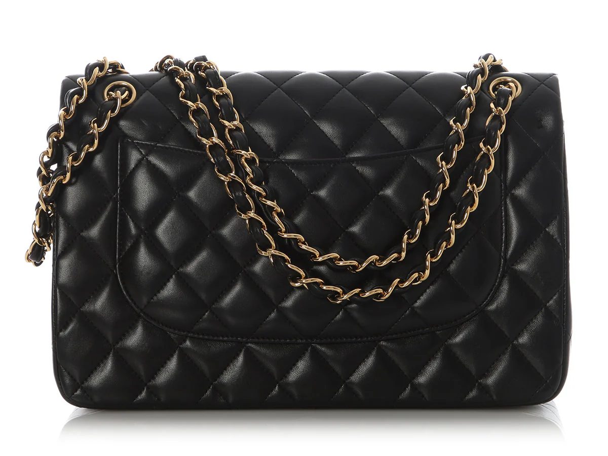 Chanel Jumbo Black Quilted Lambskin Classic Double Flap - Image 5