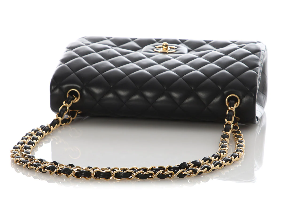 Chanel Jumbo Black Quilted Lambskin Classic Double Flap - Image 8