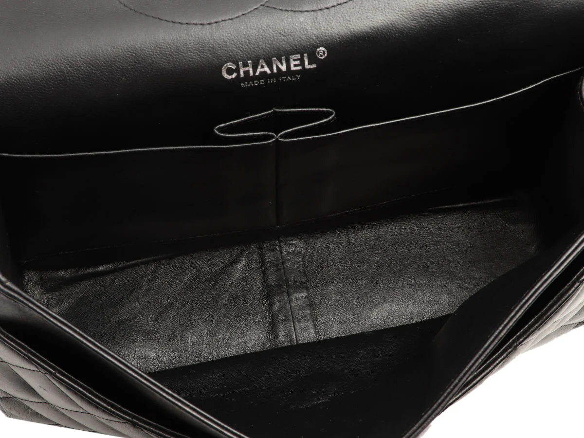 Chanel Jumbo So Black Quilted Lambskin Classic Double Flap - Image 9