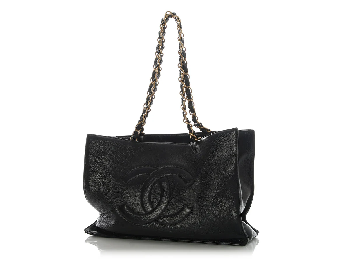 Chanel Large Black Calfskin Shopper - Image 3