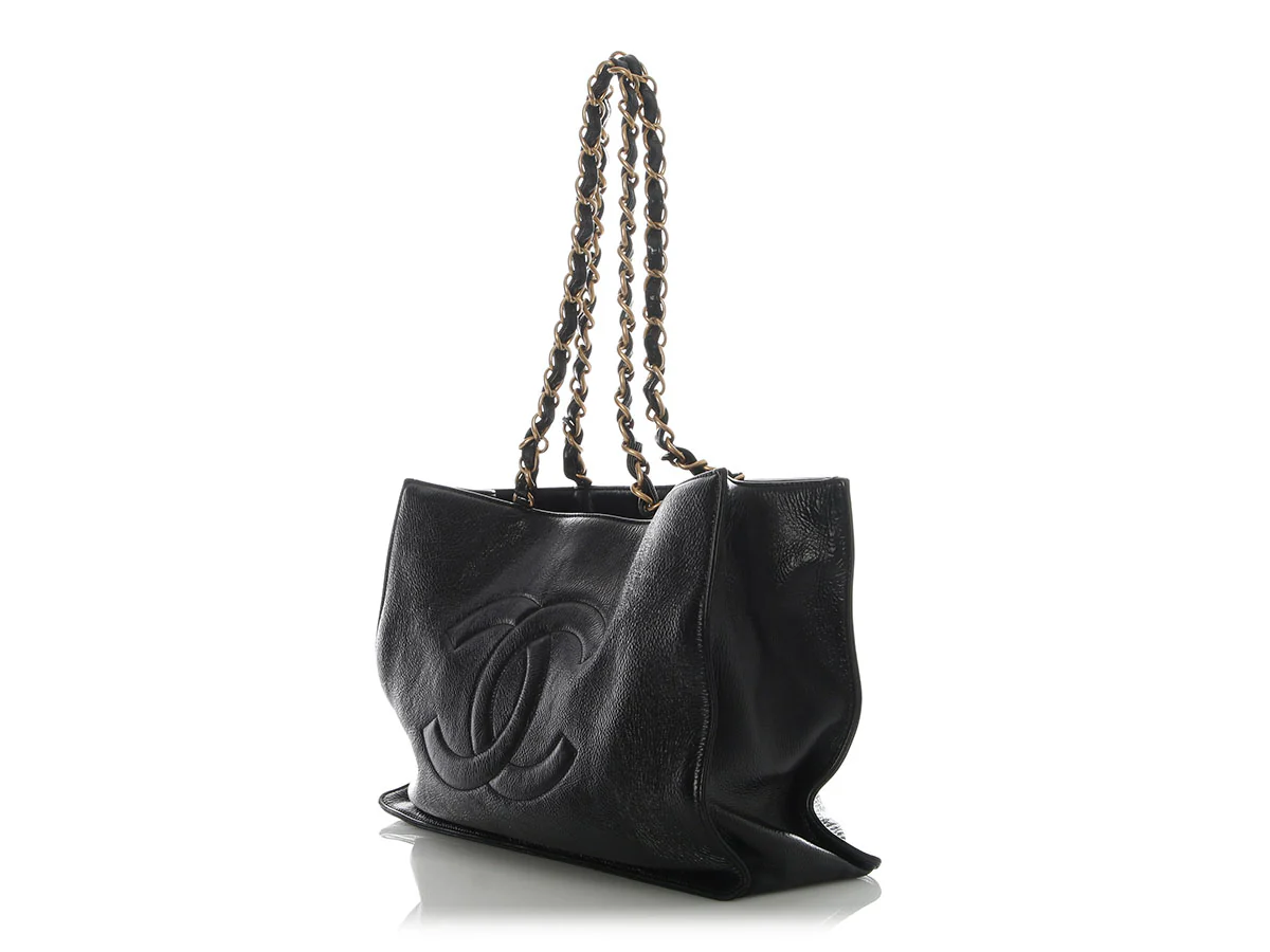 Chanel Large Black Calfskin Shopper - Image 5