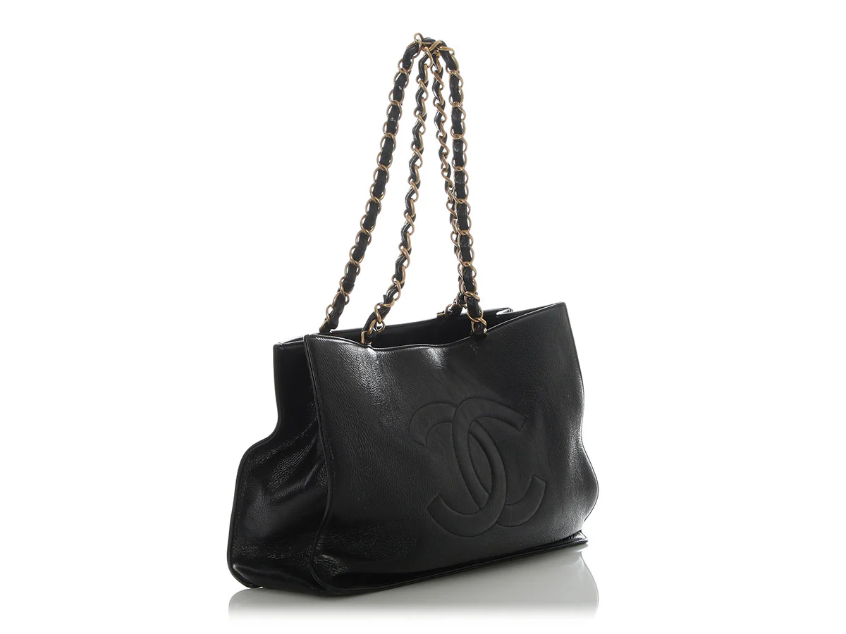 Chanel Large Black Calfskin Shopper - Image 6