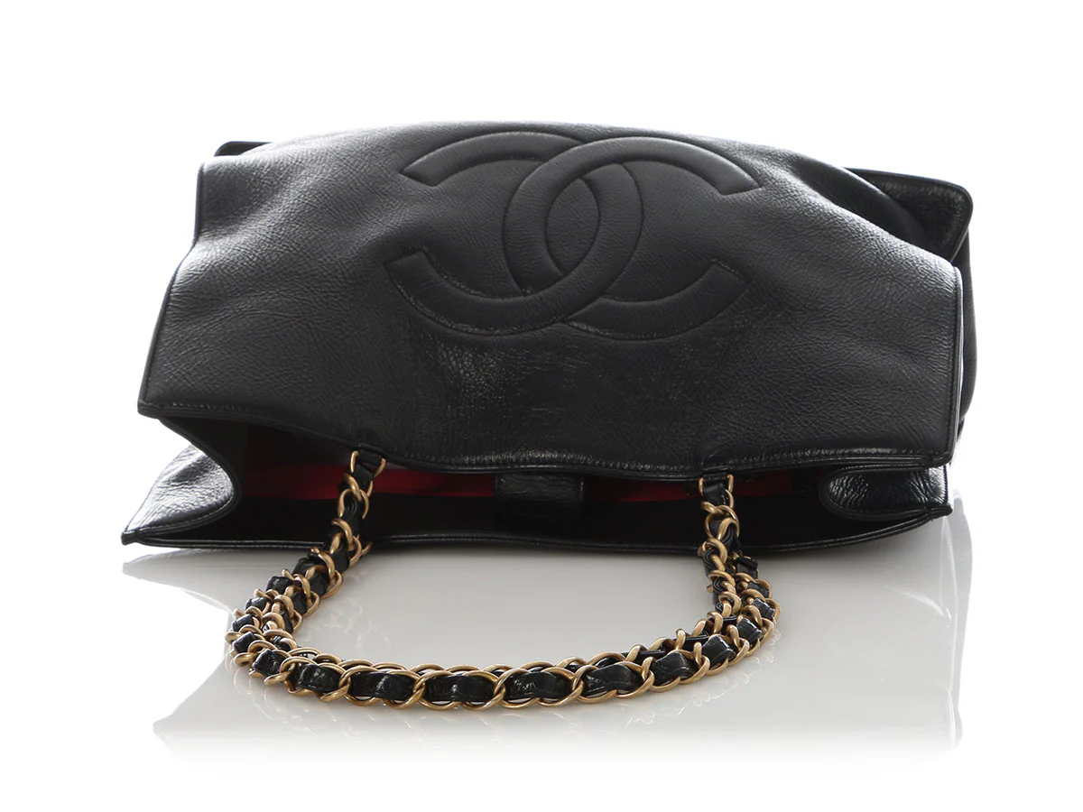 Chanel Large Black Calfskin Shopper - Image 8