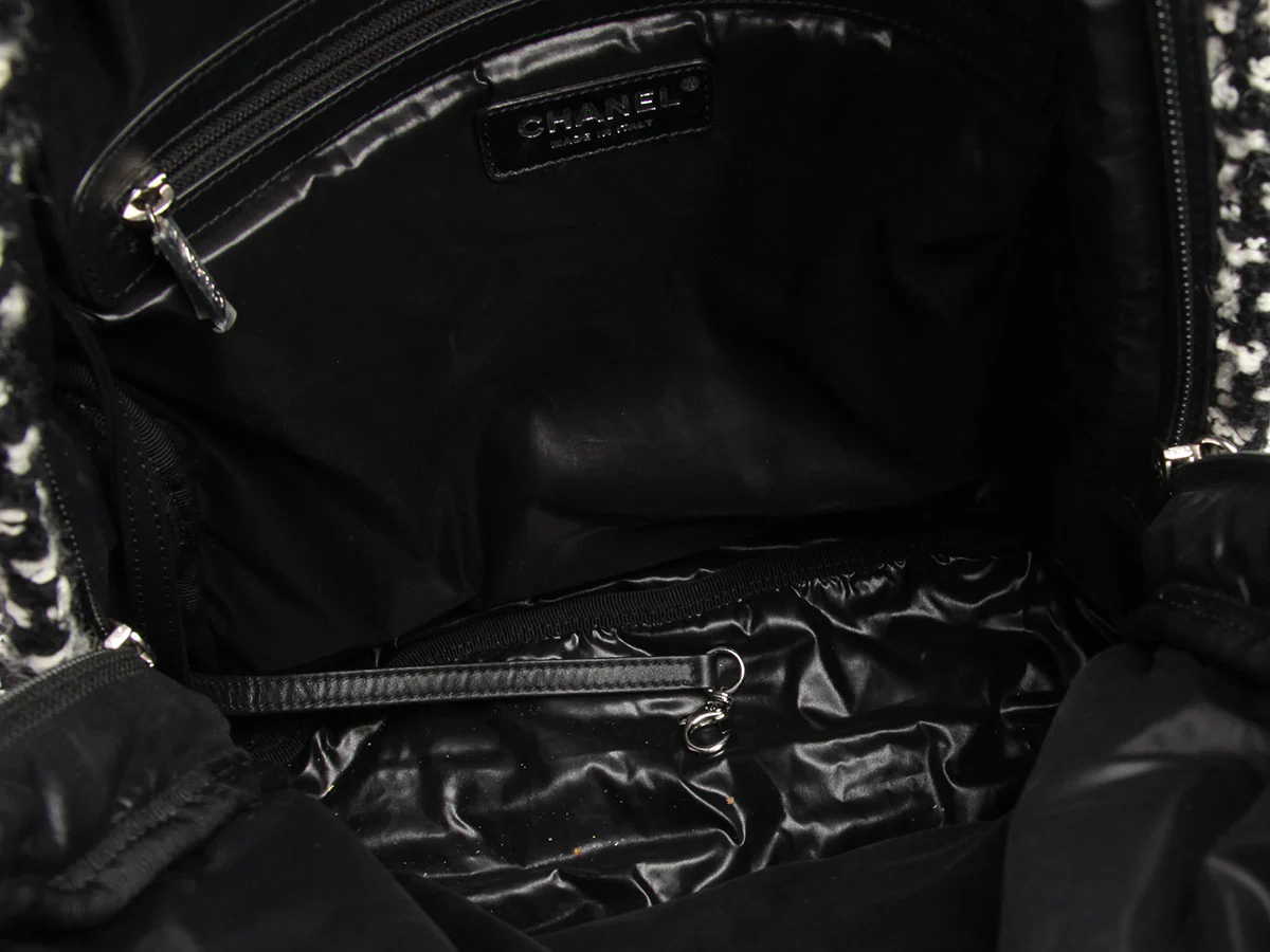 Chanel Large Black Nylon and Tweed Backpack - Image 10